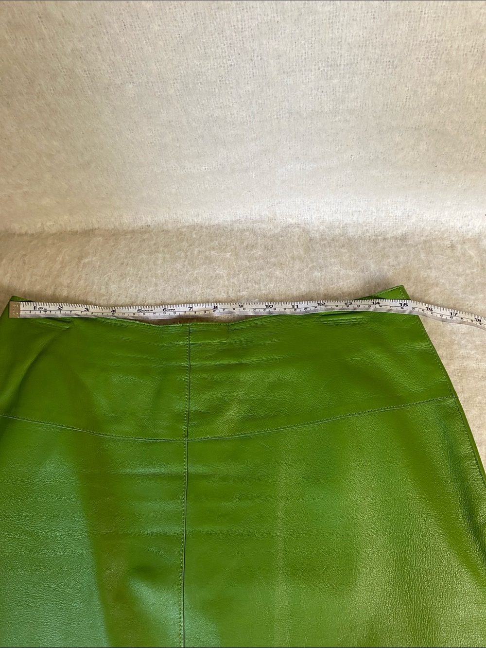 Wilson’s Green Leather A-Line Mini Skirt - Picture 11 of 12